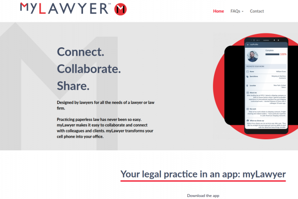 myLawyer - web app - home page