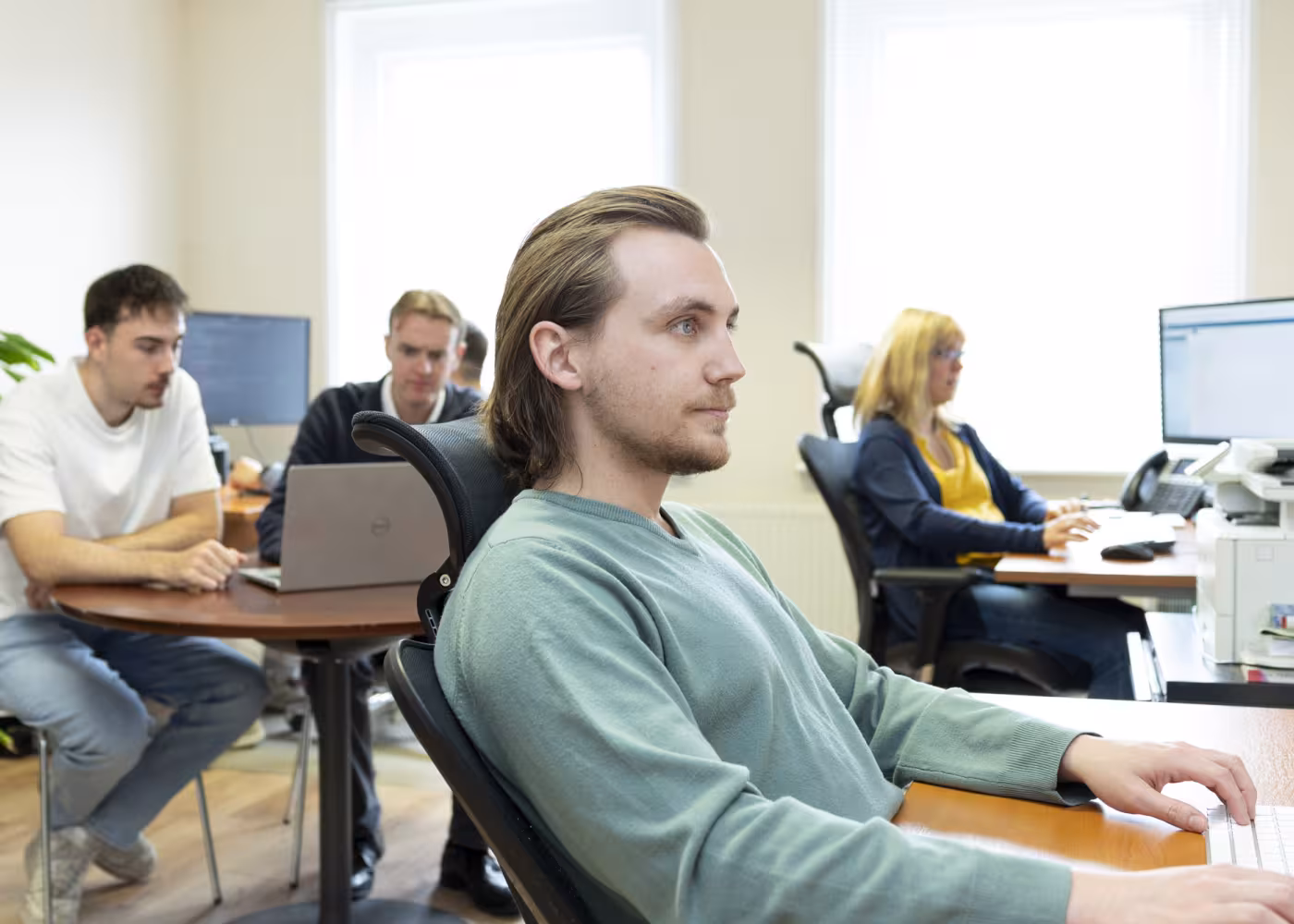 team working in office