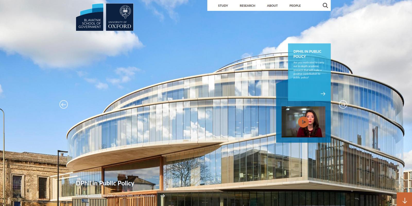 Blavatnik School of Government - University of Oxford - website hompage