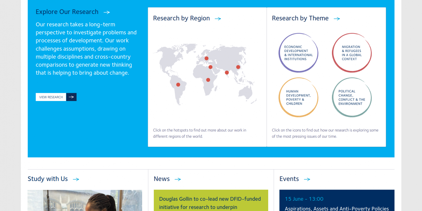 Oxford Department of International Development - website homepage - research themes