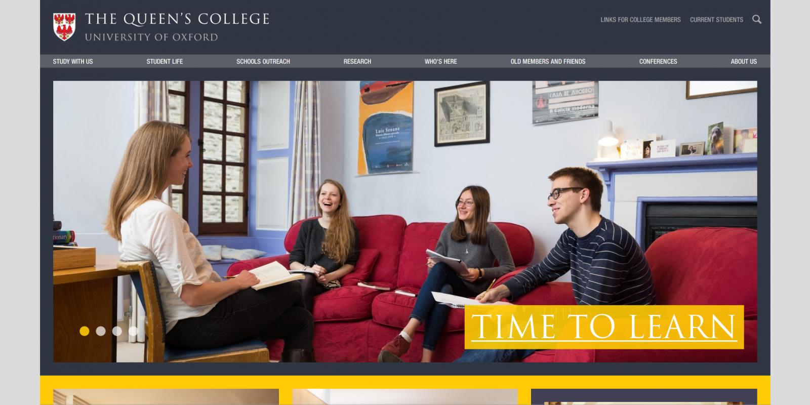 The Queen's College, University of Oxford - website homepage