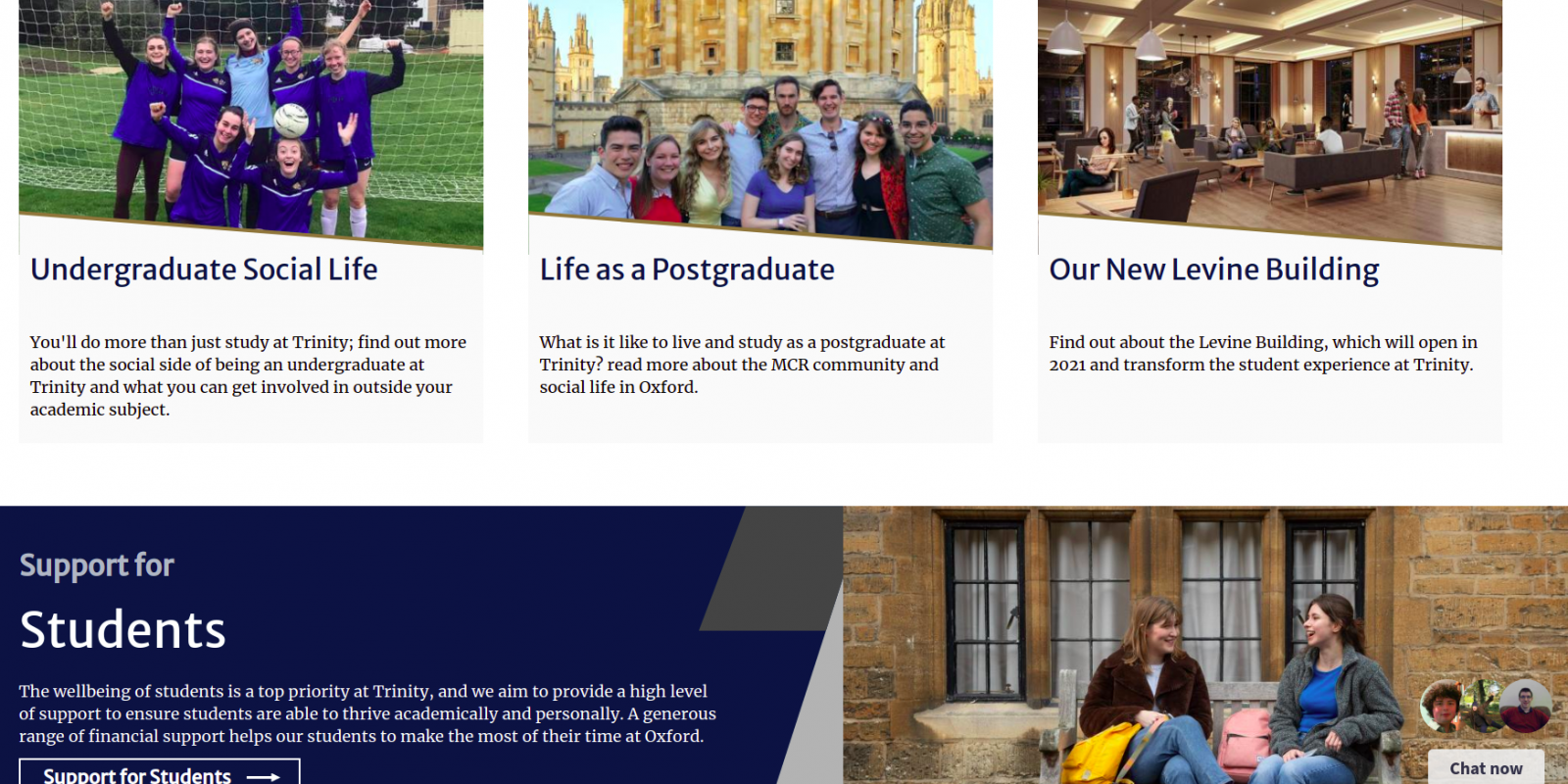 Trinity College - University of Oxford - website - student life