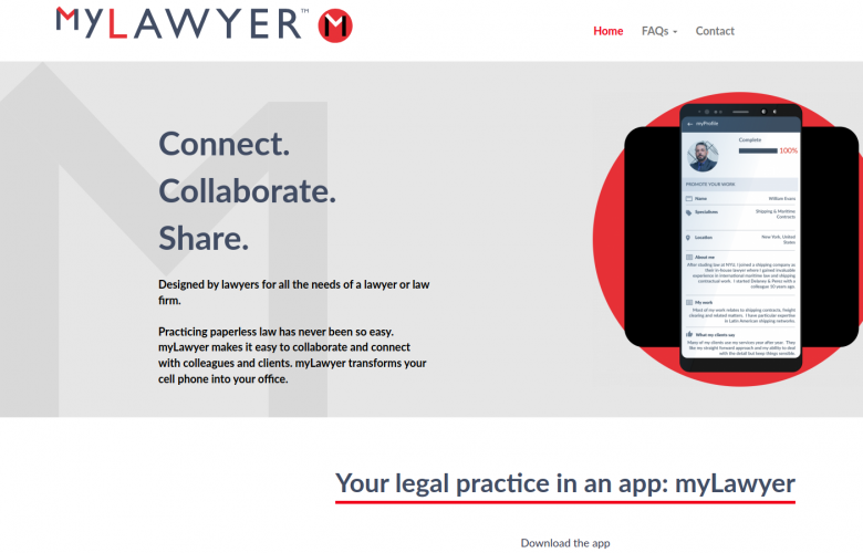 myLawyer - web app - home page
